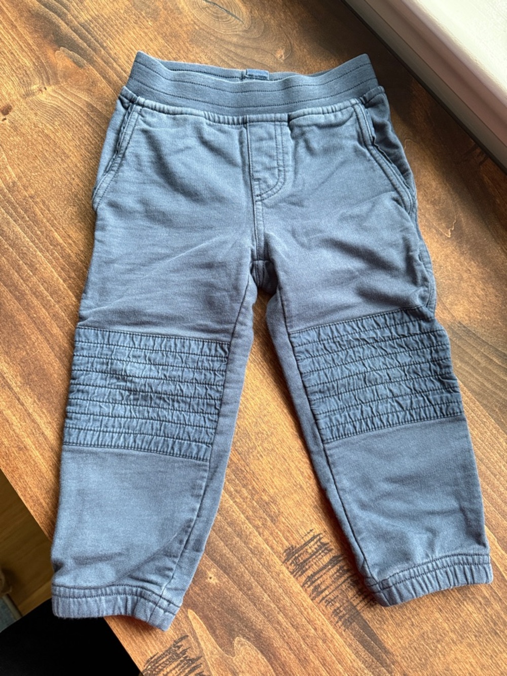 Tea Collection Slate Gray Ribbed-Knee Joggers
